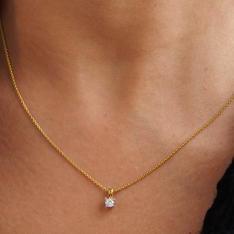 Round Cut Solitaire Necklet