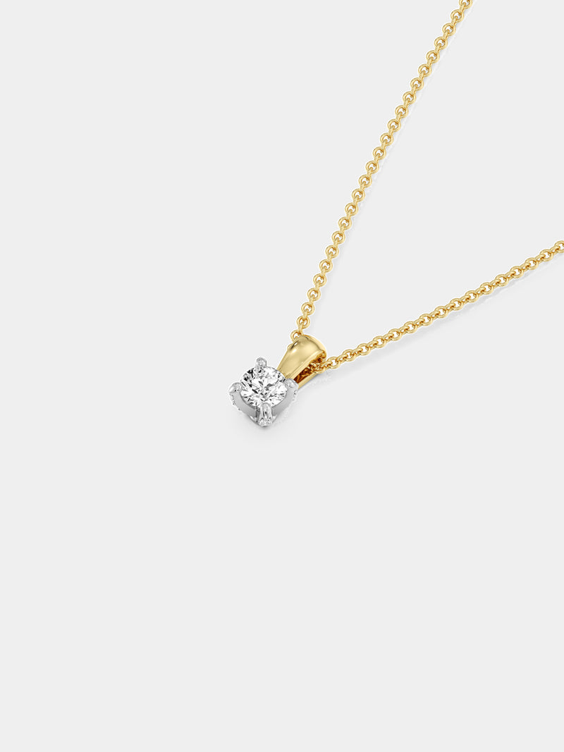 Round Cut Solitaire Necklet - keemti jewels