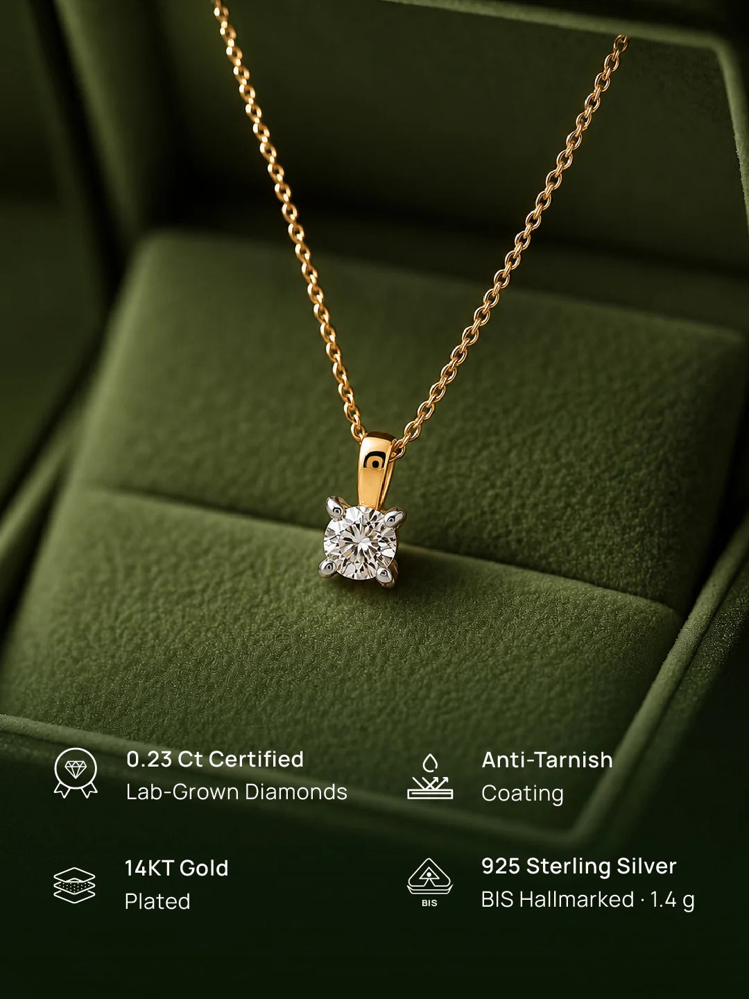 Round Cut Solitaire Necklet