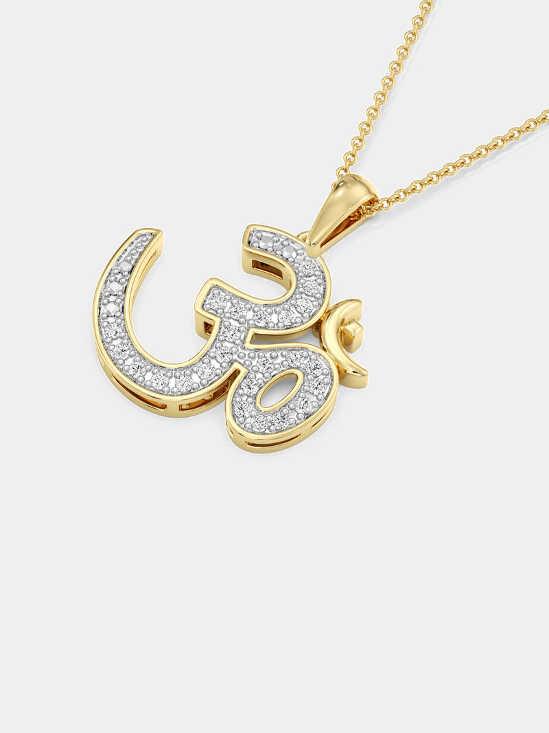 Religious Silver Om Necklet - keemti jewels