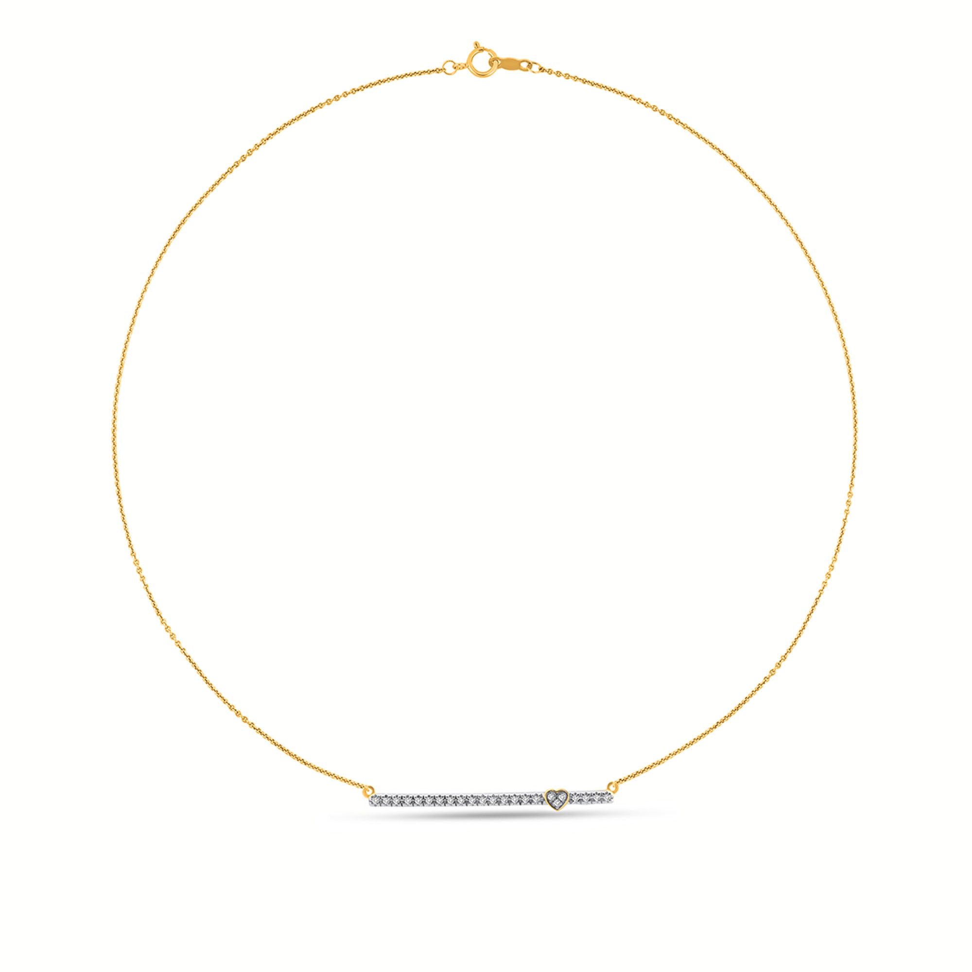 Keemti Jewels Linear Love Necklet: a minimalist gold chain with bar design, perfect for understated elegance.