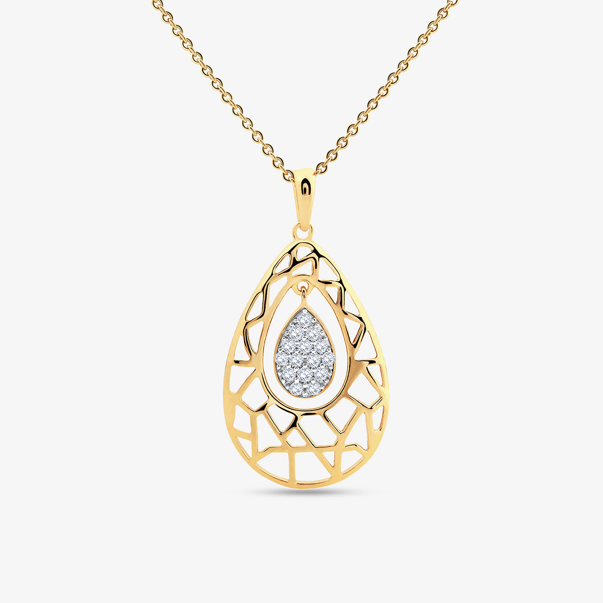 Lattice Weave Drop Chain Necklet