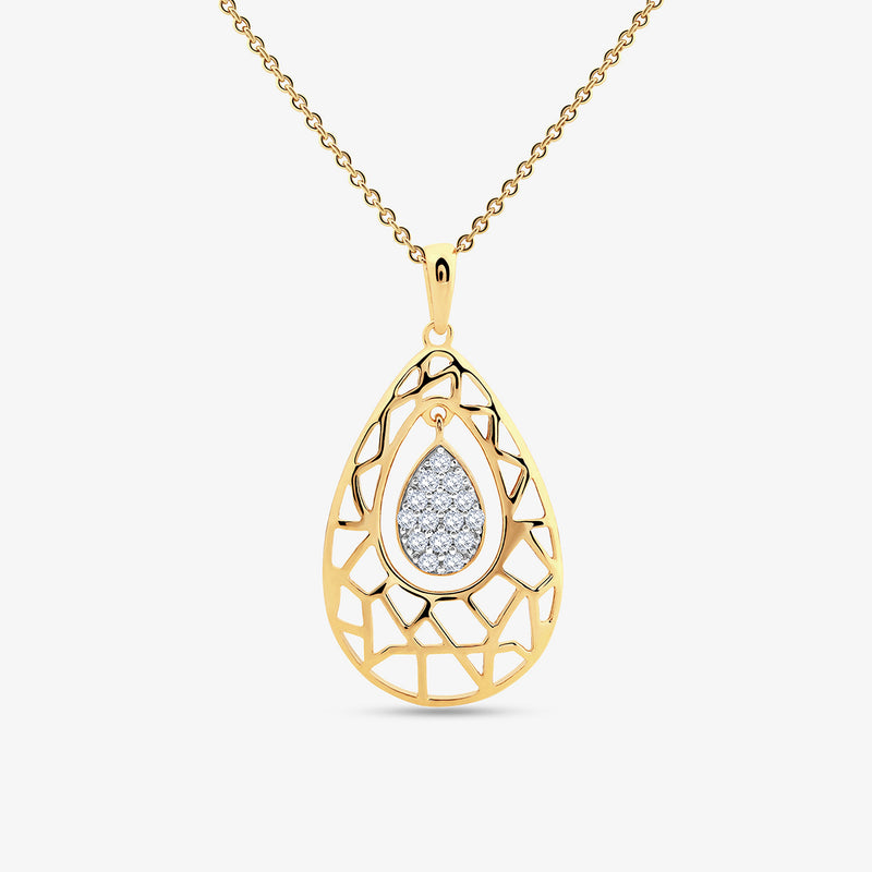 Lattice Weave Drop Chain Necklet