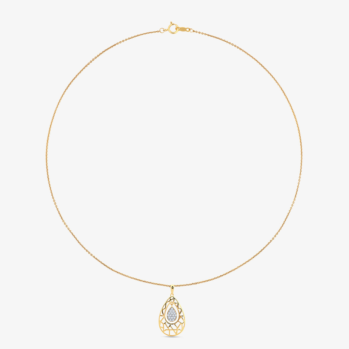 Lattice Weave Drop Chain Necklet