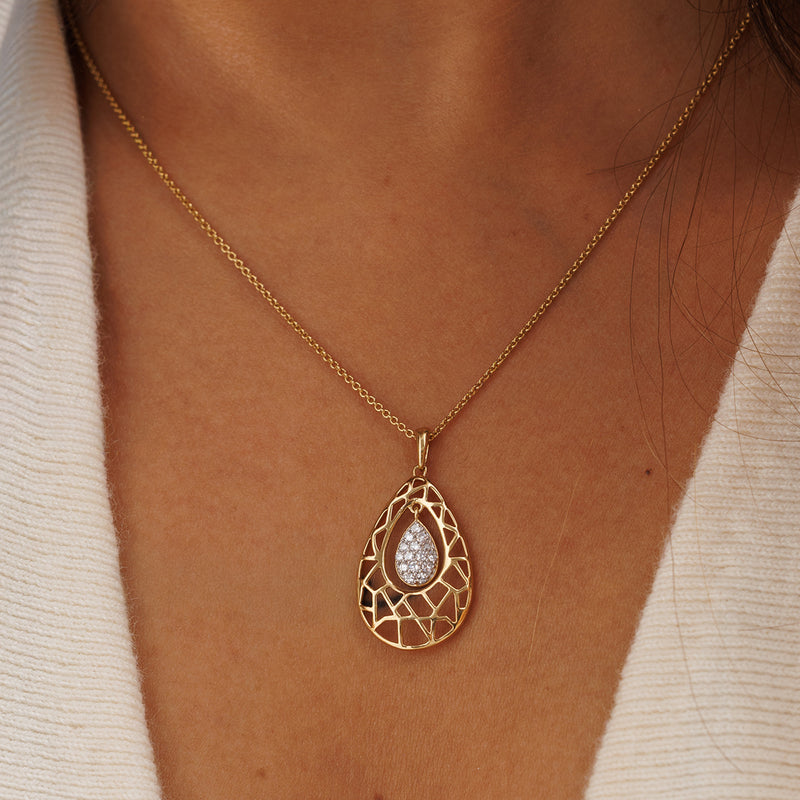 Lattice Weave Drop Chain Necklet