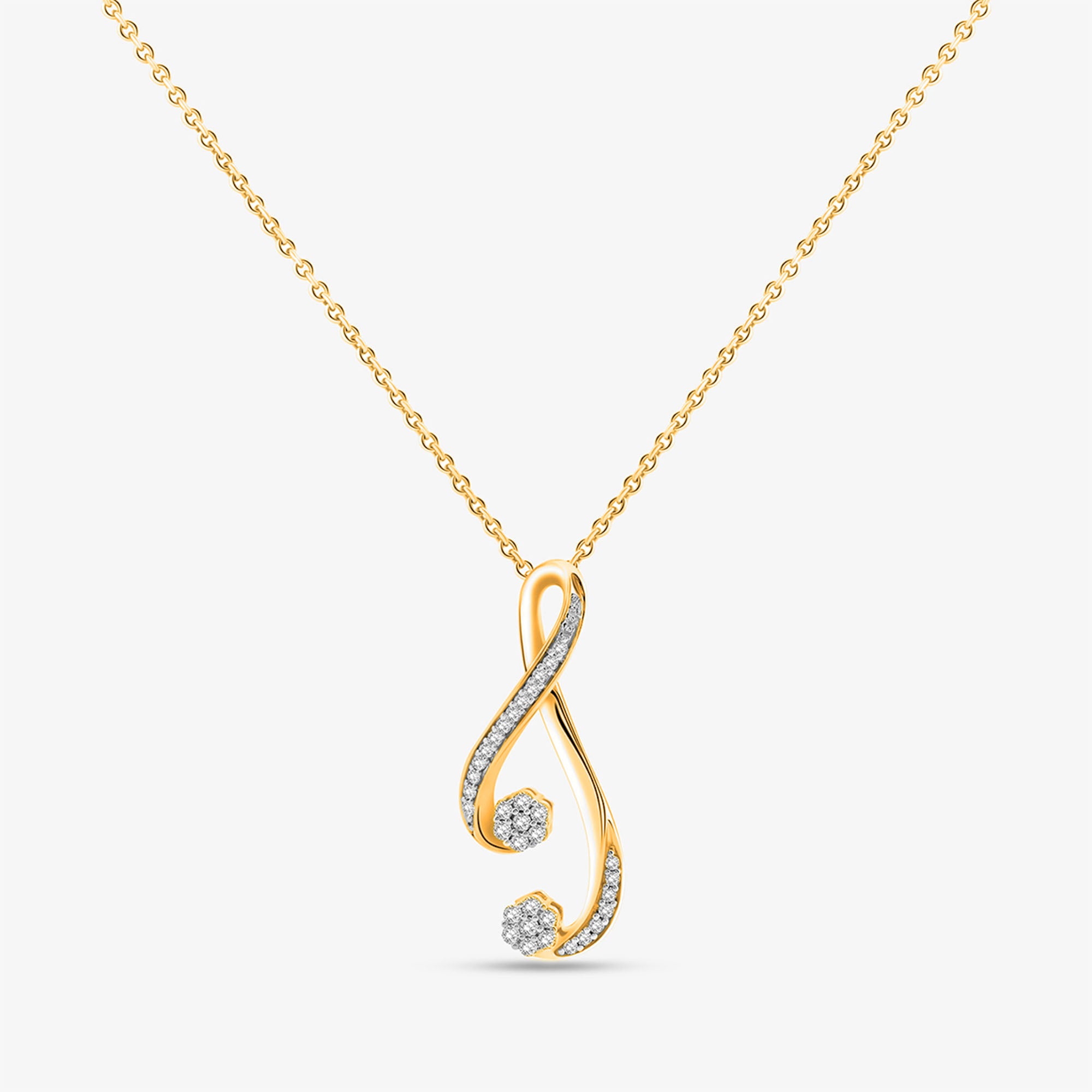 Keemti Jewels Infinity Twist Chain Necklet: elegant infinity design with diamond brilliance on a fine chain.