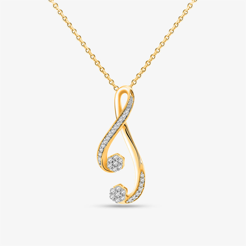 Infinity Twist Chain Necklet by Keemti Jewels: infinity pendant, diamond sparkle, two floral clusters.