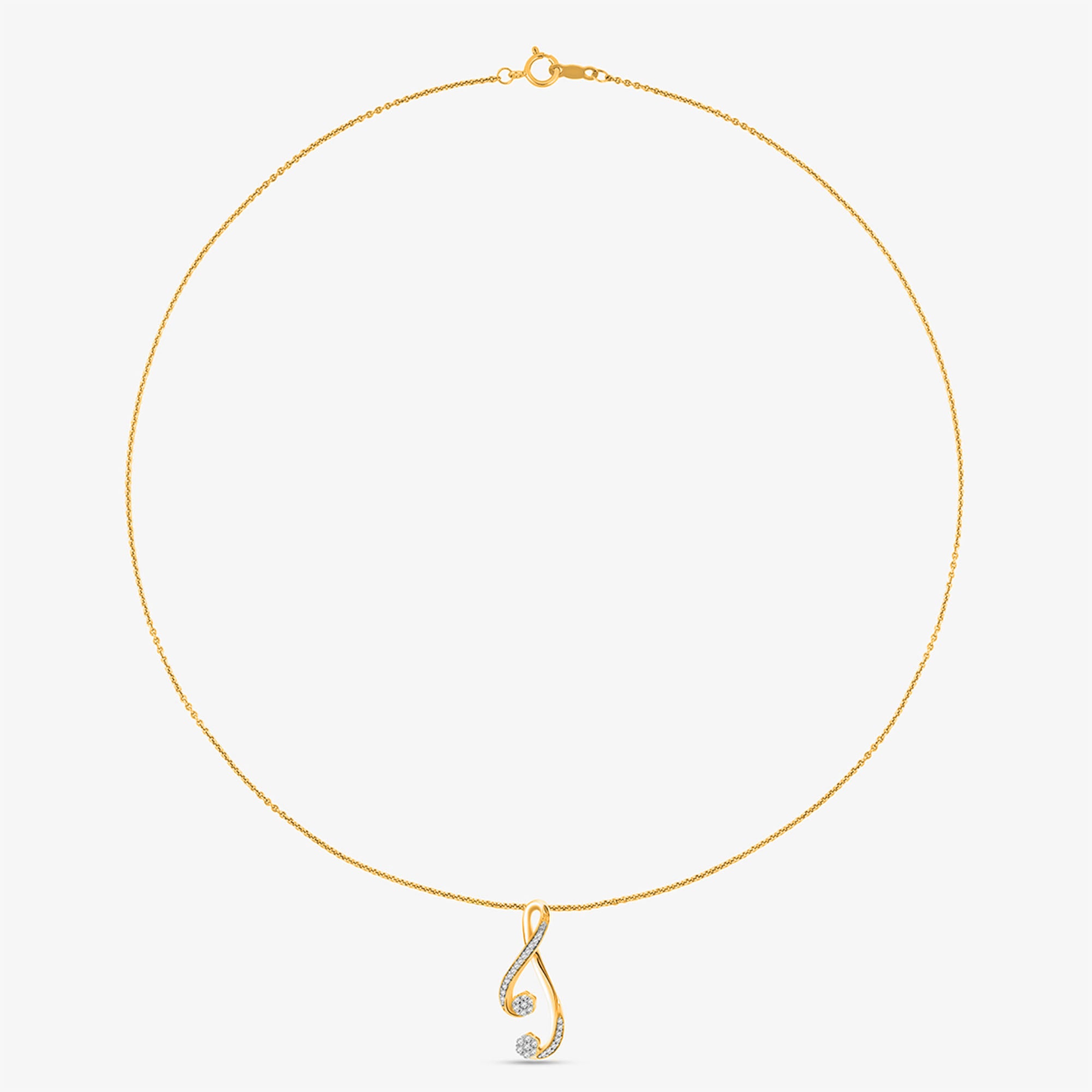 Keemti Jewels Infinity Twist Chain Necklet with an elegant teardrop diamond pendant on a white background.