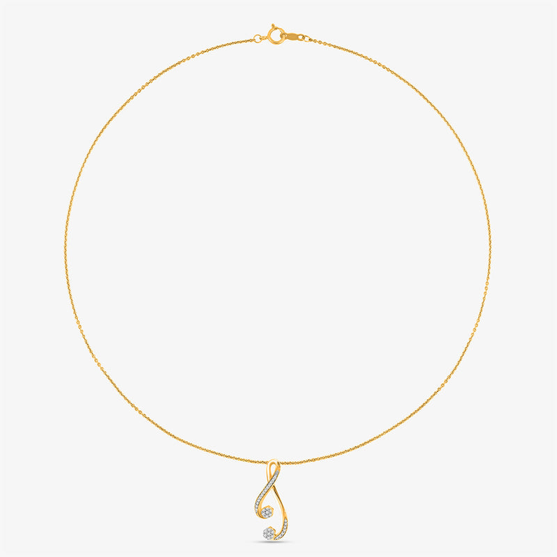 Keemti Jewels Infinity Twist Chain Necklet with an elegant teardrop diamond pendant on a white background.