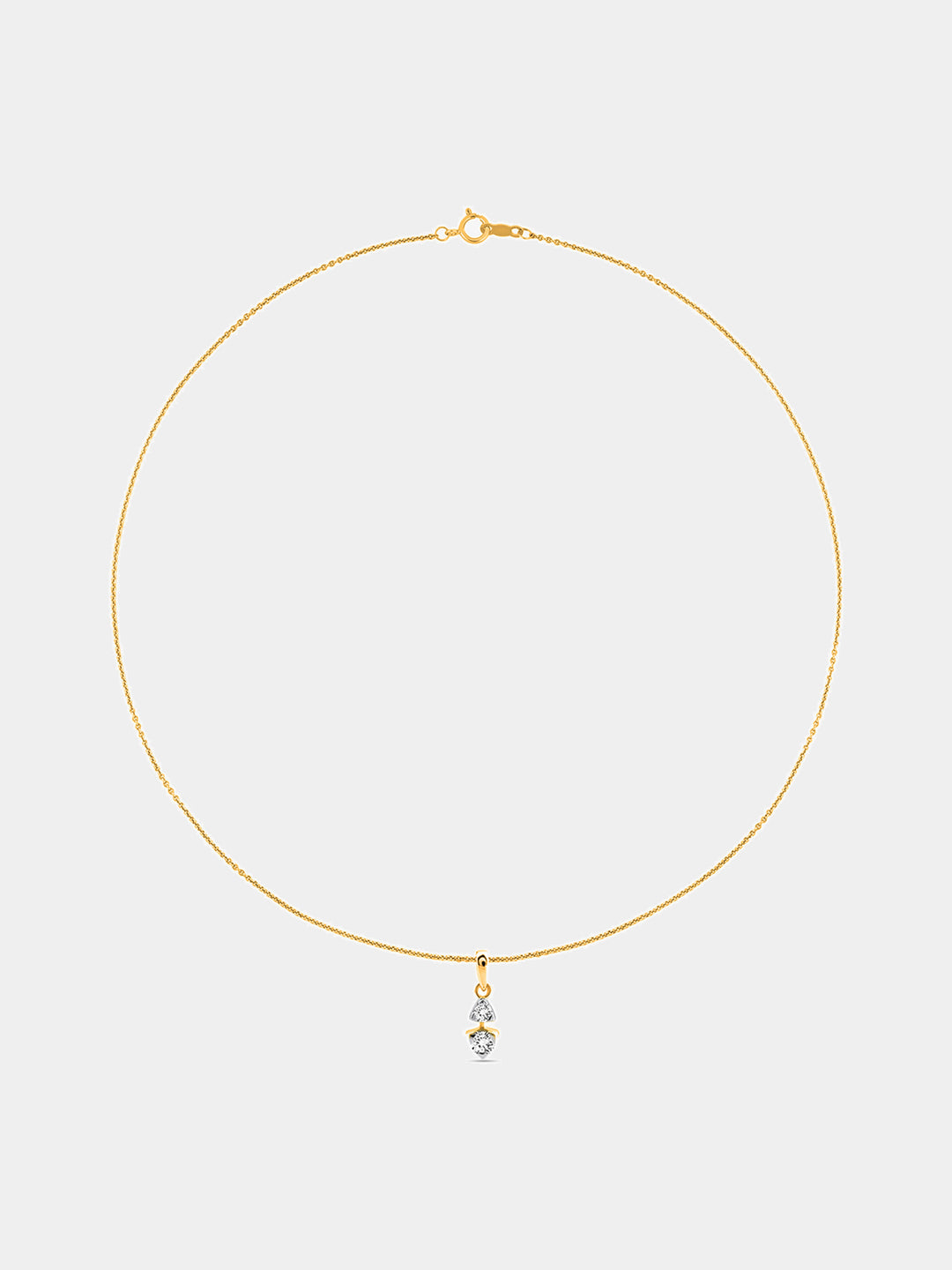 Two-Stone Triangle Cascade Chain Necklet