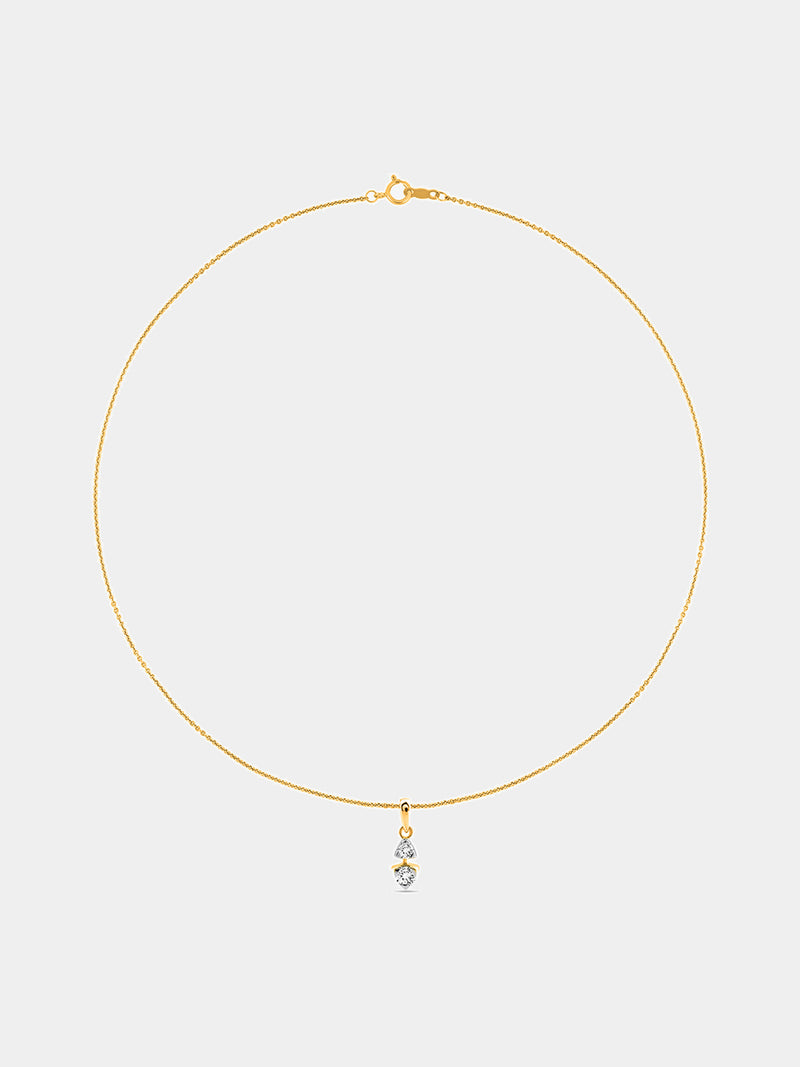 Two-Stone Triangle Cascade Chain Necklet