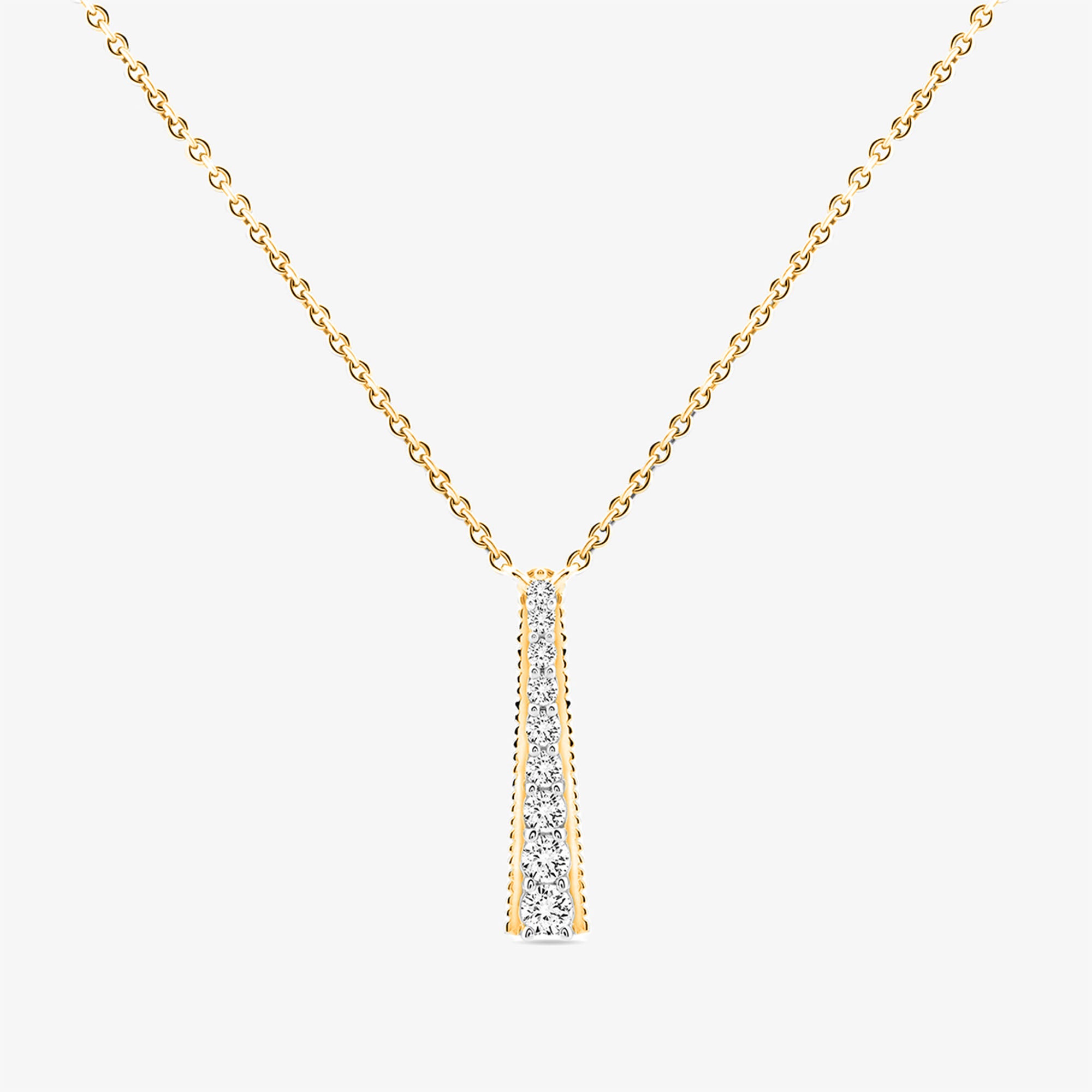 Sleek Beam Bar Diamond Necklet by Keemti Jewels—minimalist gold chain, sparkling stones; an elegant statement piece.