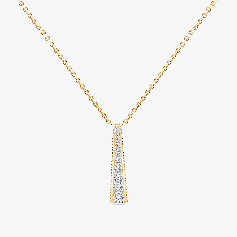 Sleek Beam Bar Diamond Necklet by Keemti Jewels—minimalist gold chain, sparkling stones; an elegant statement piece.