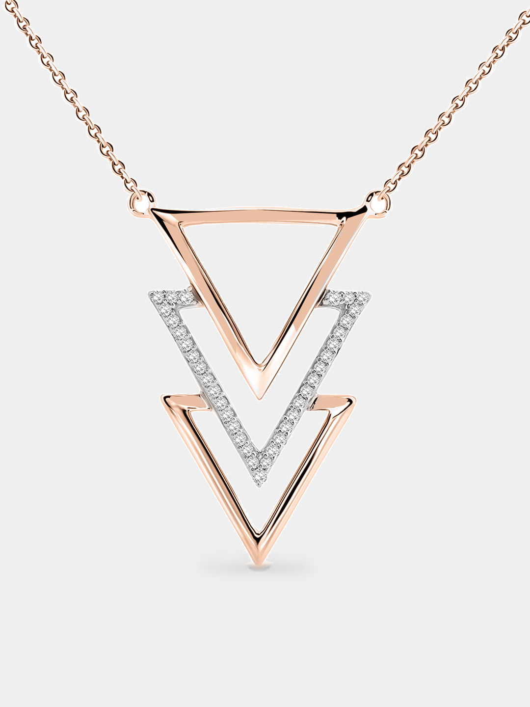 Triple Triangle Drop Necklet - keemti jewels
