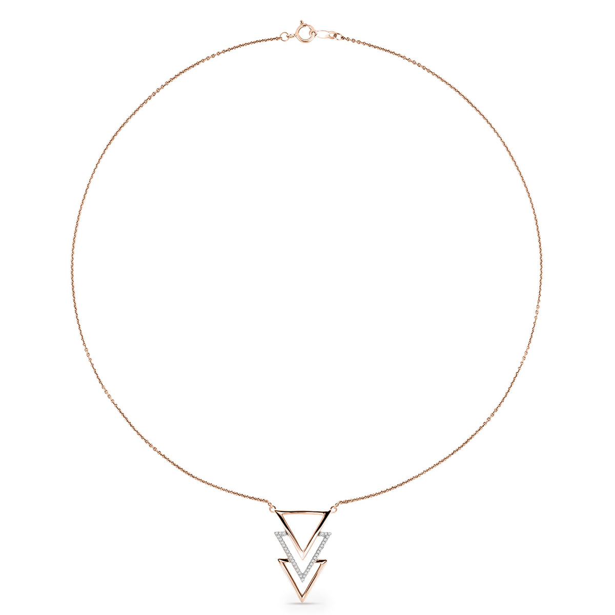 Triple Triangle Drop Necklet - keemti jewels