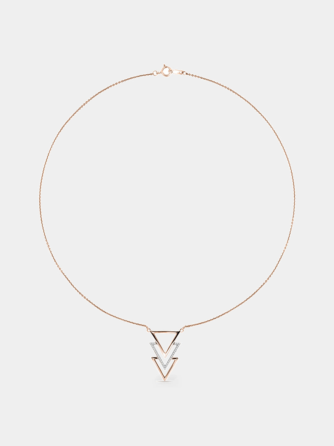 Triple Triangle Drop Necklet - keemti jewels
