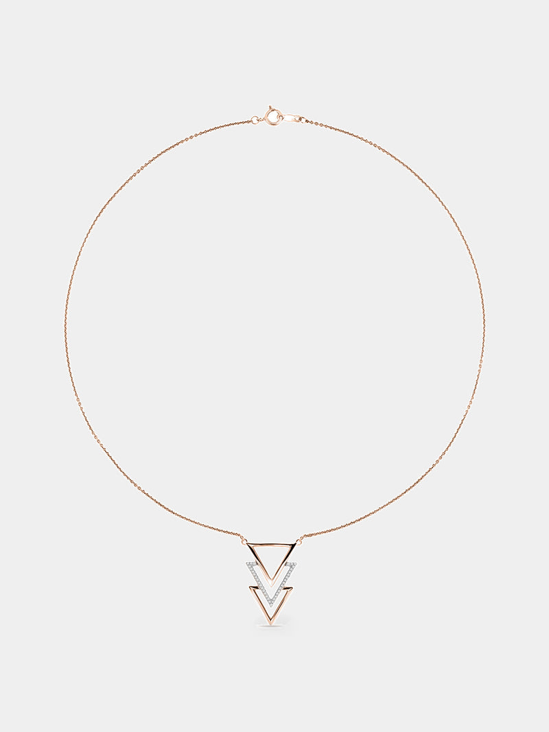 Triple Triangle Drop Necklet - keemti jewels