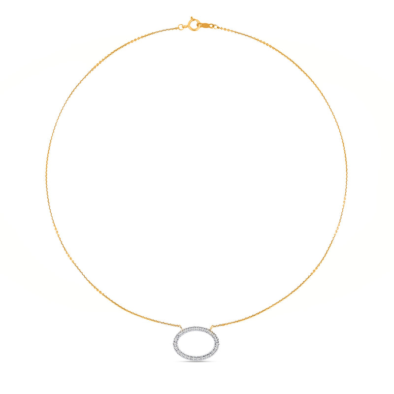 Keemti Jewels Classic Oval Halo Necklet: an elegant gold necklace to elevate your jewelry collection.