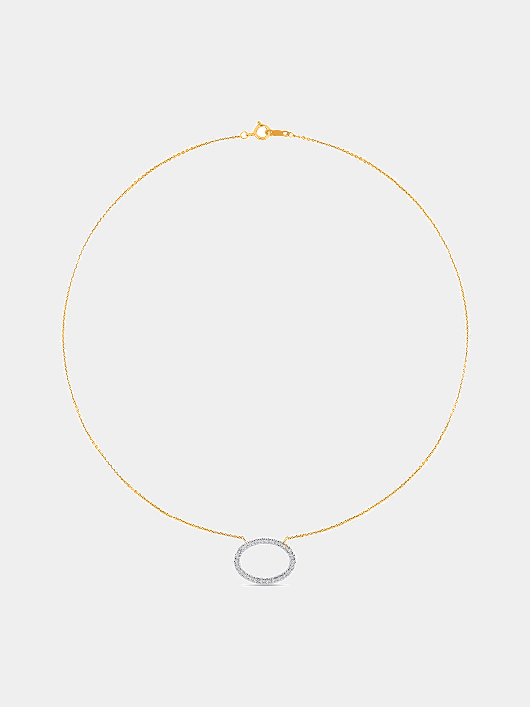 Keemti Jewels Classic Oval Halo Necklet: an elegant gold necklace to elevate your jewelry collection.