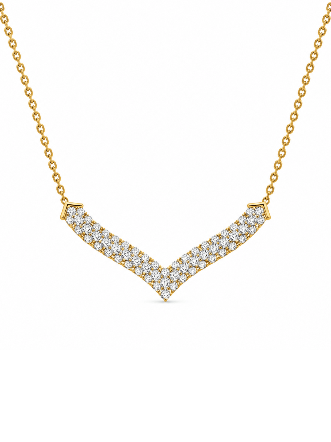 Modern Chevron Diamond Necklet