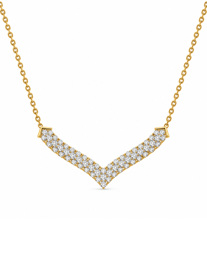 Modern Chevron Diamond Necklet