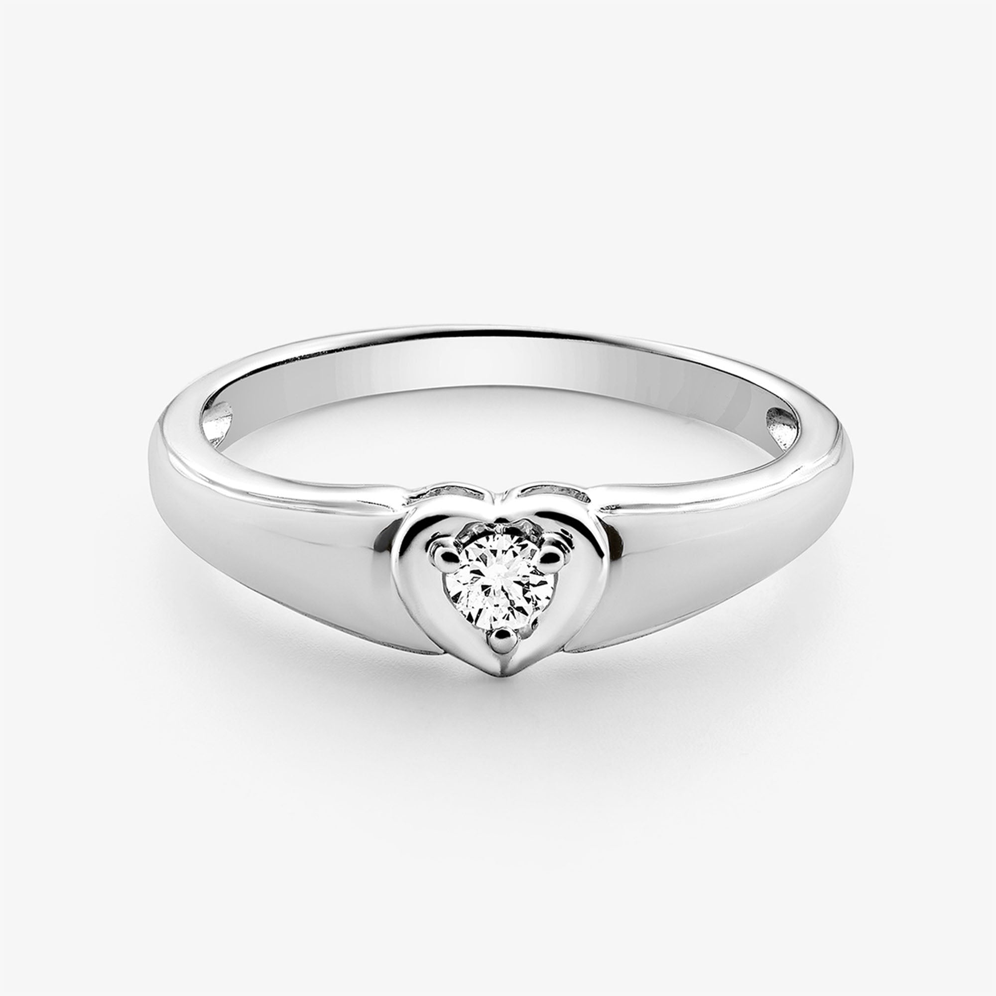 Ring „Pure Heart“ mit Herz-Cluster und funkelndem Stein, silber/vergoldet
