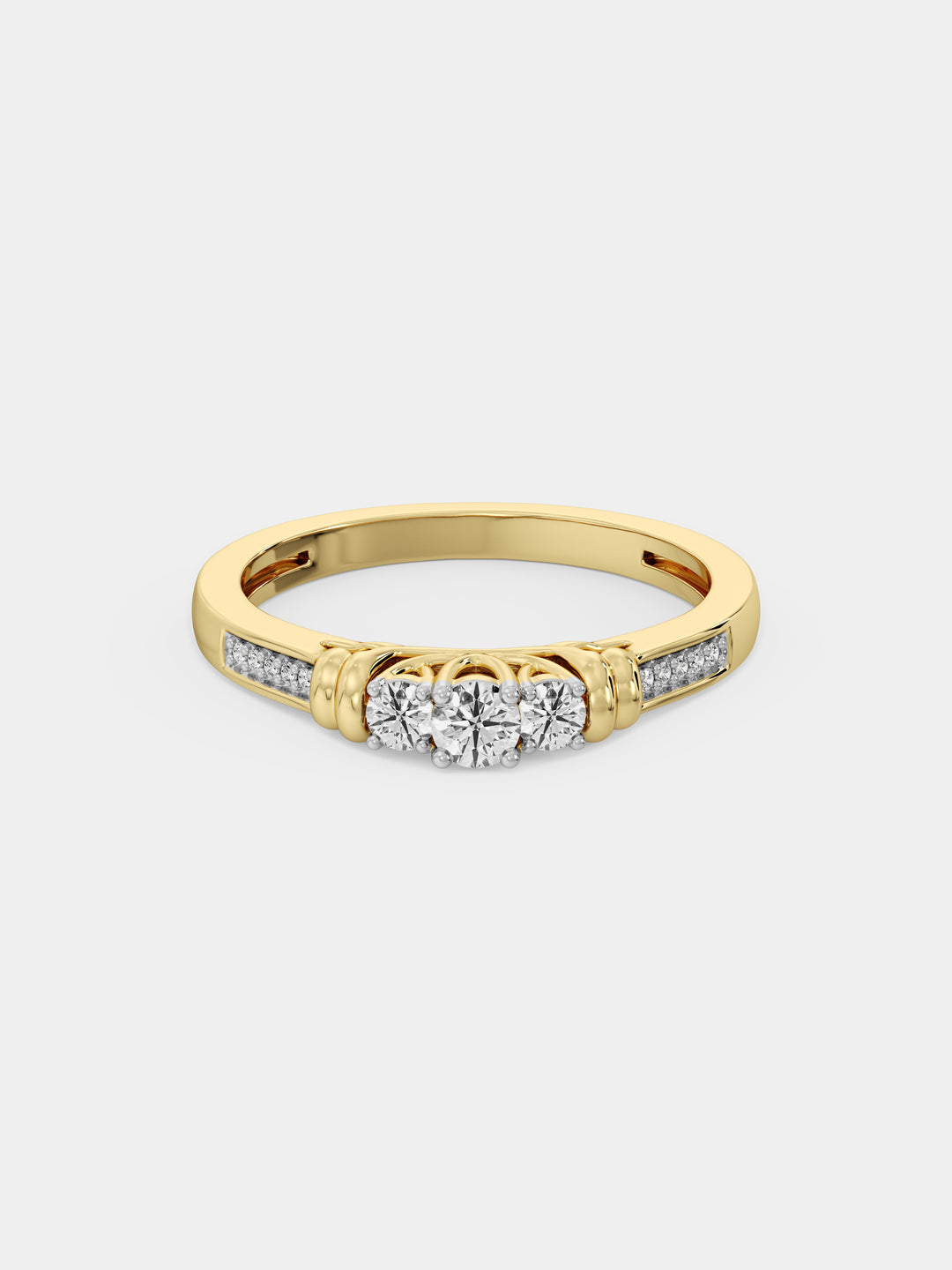 Keemti Jewels Ever-After Classic Trio Solitaire Ring Side View