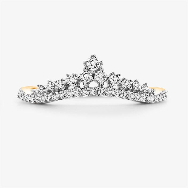 Crown diamond ring in silver 925 with clustered round stones (0.75 ct)