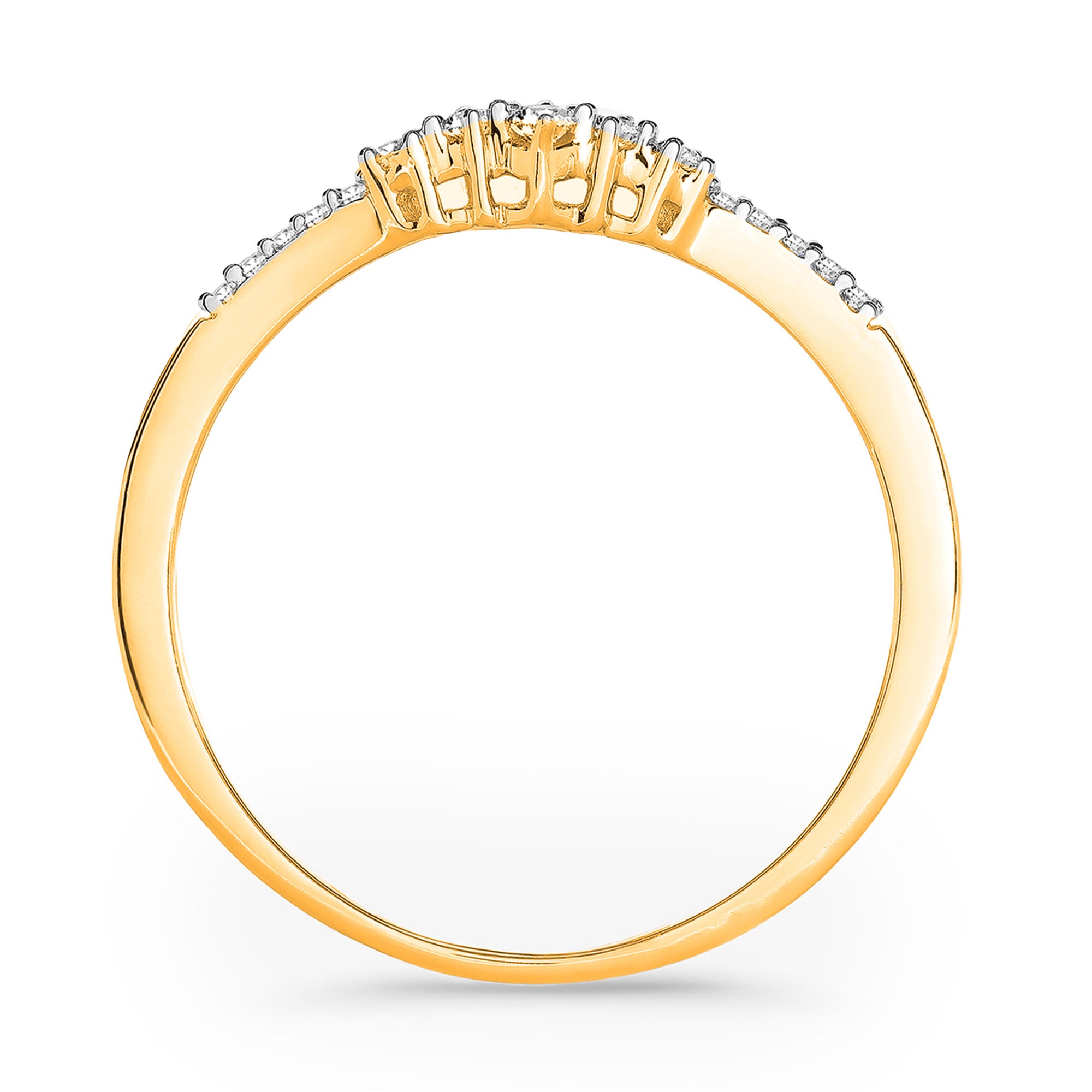 Grace Arc V-Shaped Band Ring by Keemti Jewels—slim gold, dainty diamonds, ideal for stacking or a delicate wedding band.