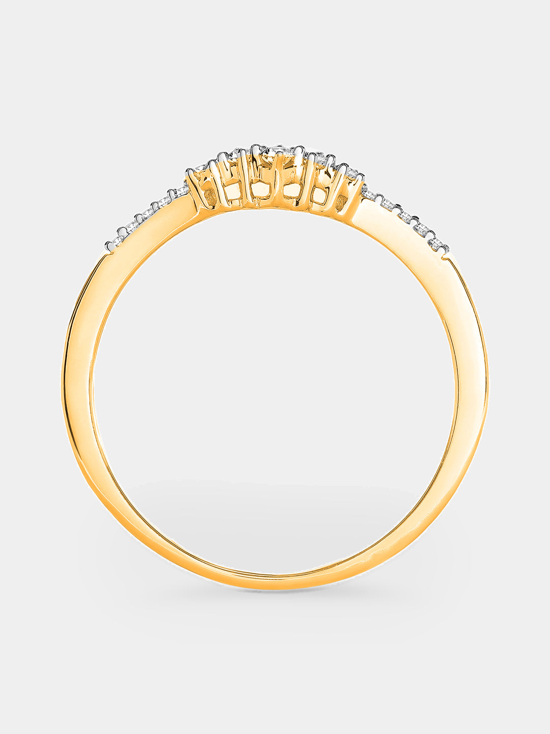 Grace Arc V-Shaped Band Ring by Keemti Jewels—slim gold, dainty diamonds, ideal for stacking or a delicate wedding band.
