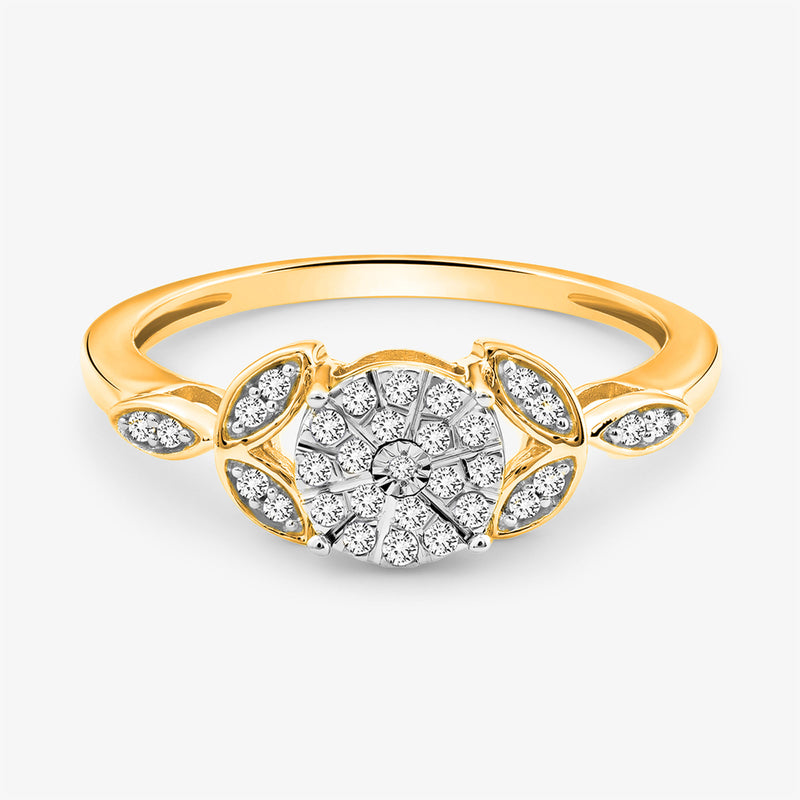 Sparkle Cluster ring, Silver 925, 0.75 ct pavé cluster