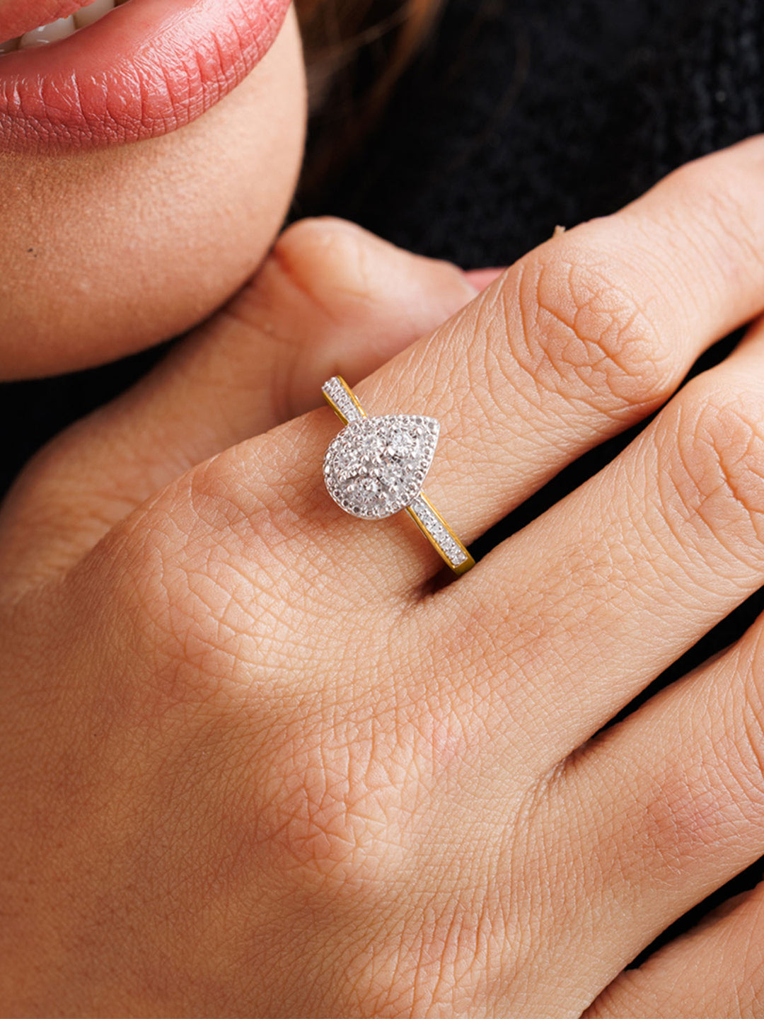 Dewdrop Pear-Shaped Ring