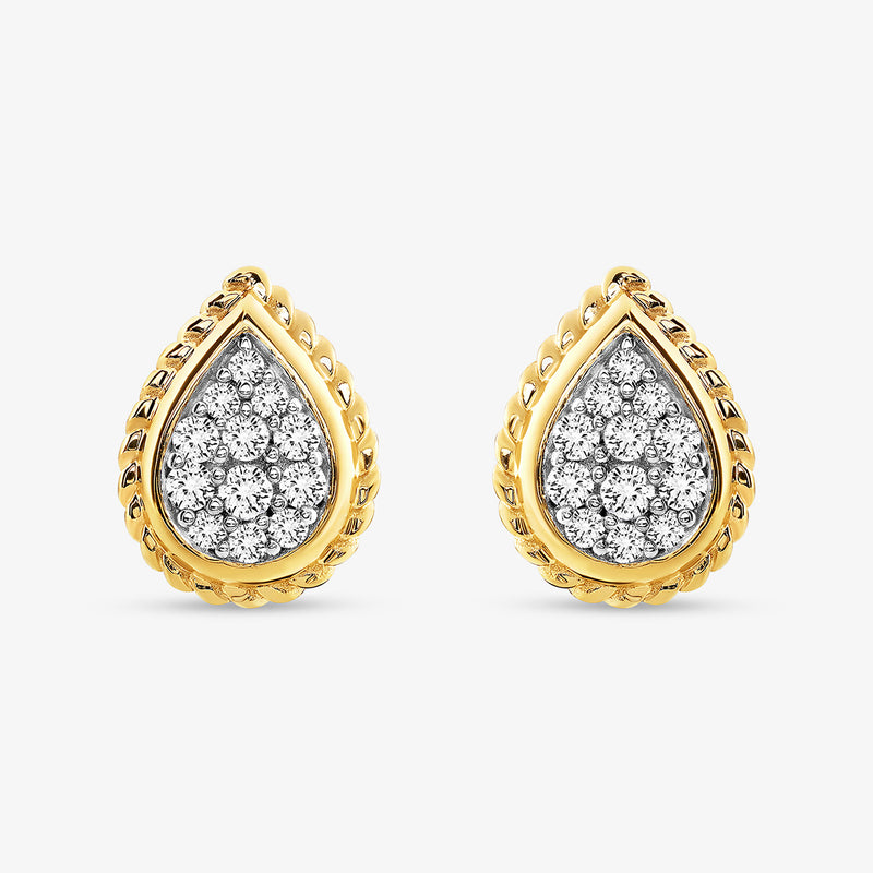 Golden Shine Aura Teardrop Earrings