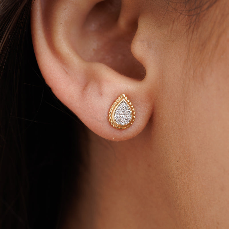 Golden Shine Aura Teardrop Earrings