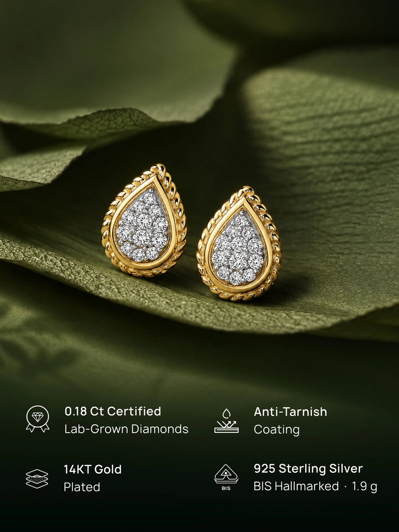 Golden Shine Aura Teardrop Earrings