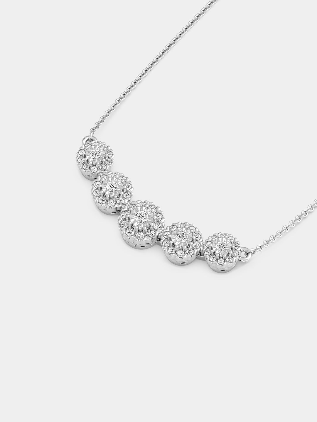 Floral Cluster Curve Necklet - keemti jewels
