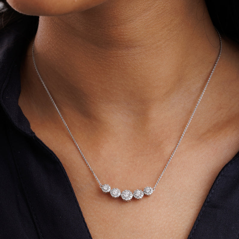 Floral Cluster Curve Necklet