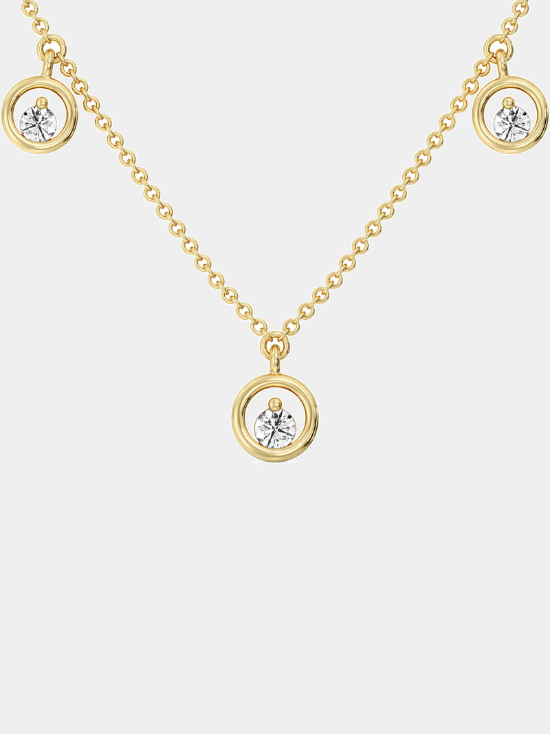 Tragebild: CLASSIC Charm-Halskette mit fünf runden Stein-Charms