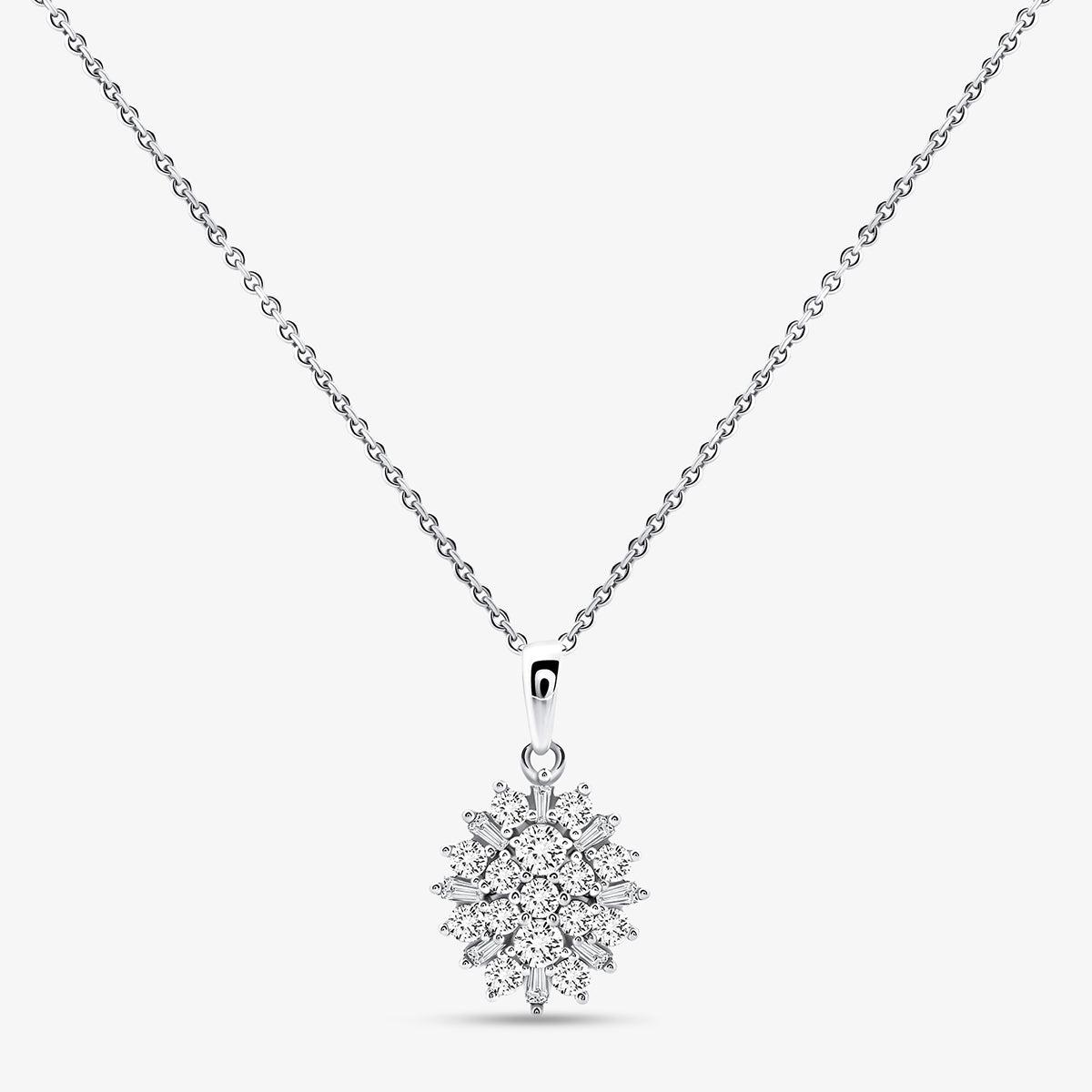 Classic Baguette Bloom Diamond Necklet
