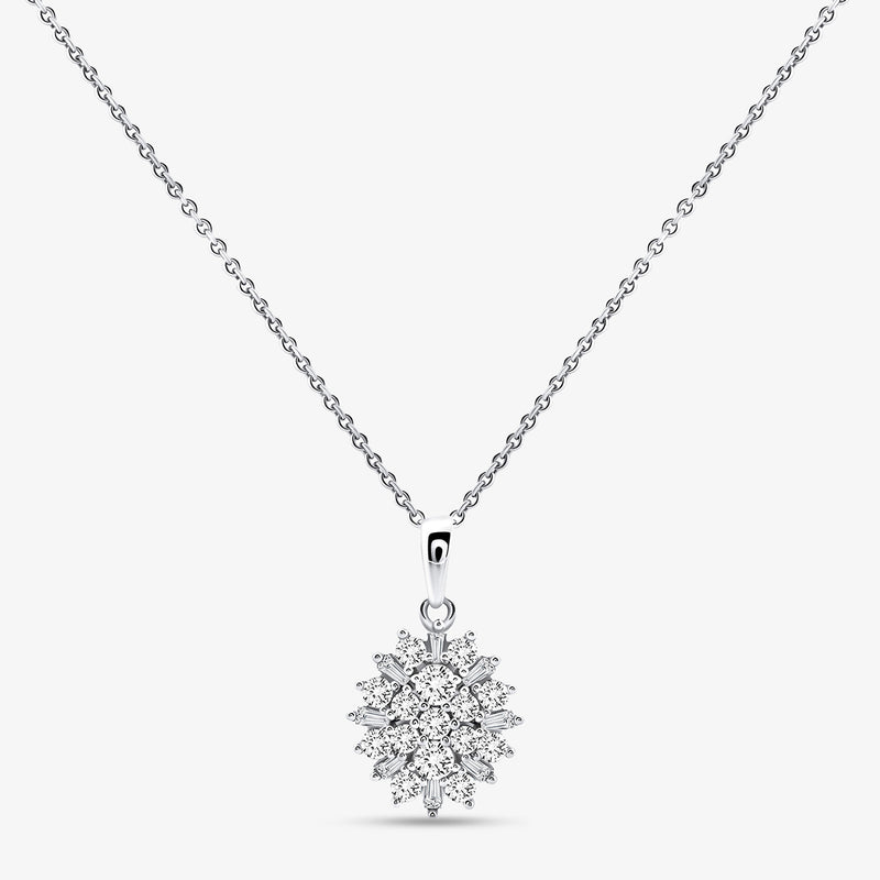 Classic Baguette Bloom Diamond Necklet