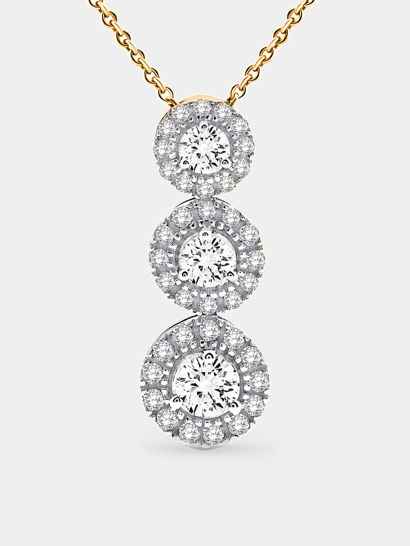 Classic Triple Shine Halo Necklet - keemti jewels