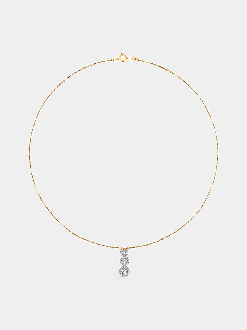 Classic Triple Shine Halo Necklet - keemti jewels