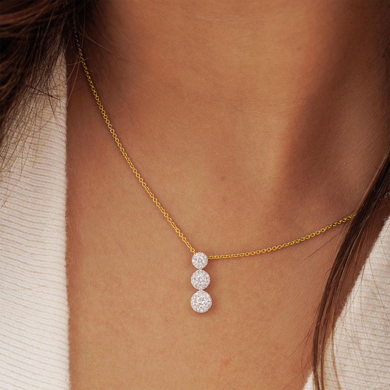 Classic Triple Shine Halo Necklet