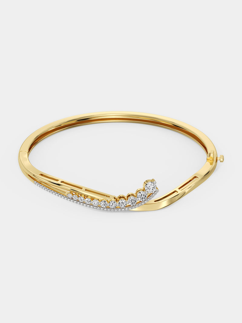 Crescent Spark Oval Bracelet by Keemti Jewels: a modern curve of white stones for fans of contemporary luxury.