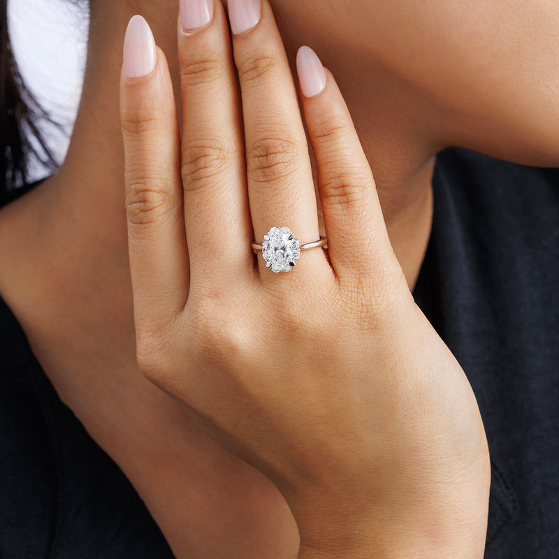 Classic Oval Halo Diamond Ring