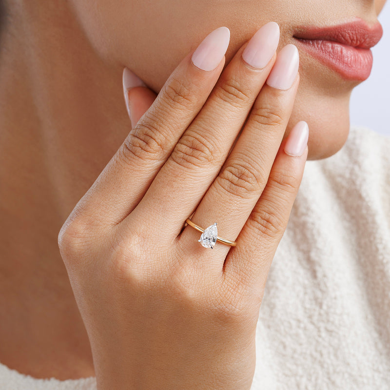 Timeless Pear Solitaire Ring
