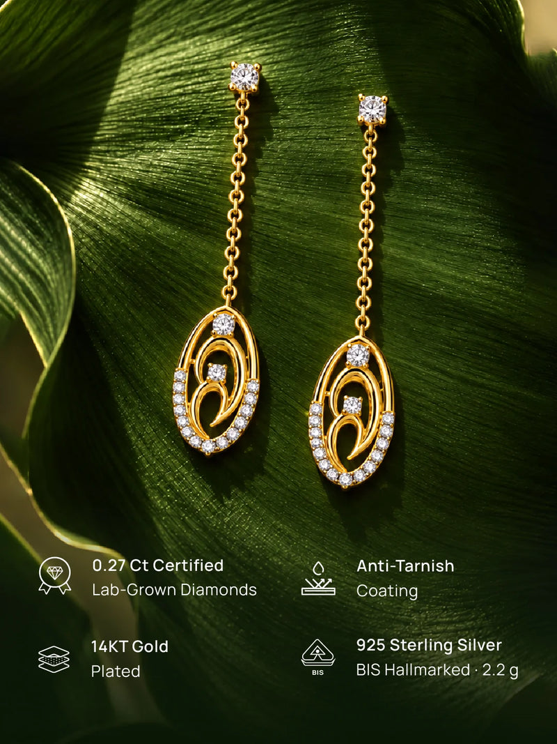 Two-Tone Chain Drop Earrings