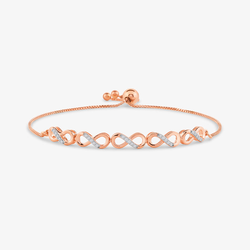 Twist Weave Diamond Adjustable Bracelet