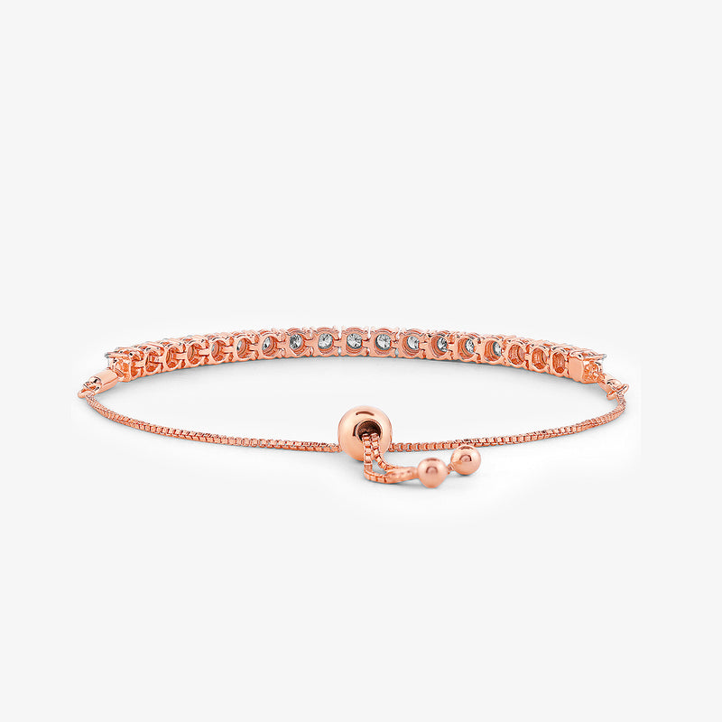 Keemti Jewels Adjustable Diamond Tennis Bracelet on white background, inspired by the classic tennis bracelet style.