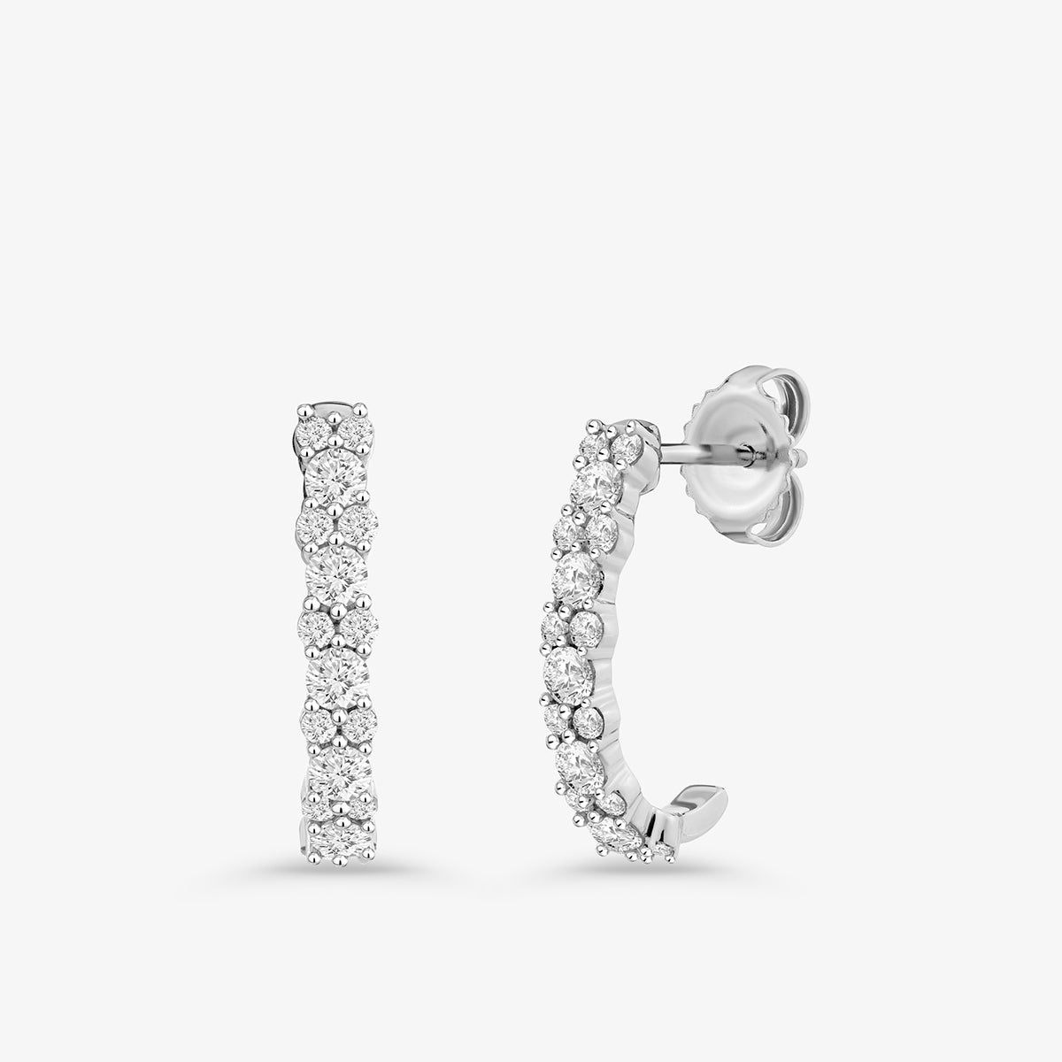 CLASSIC <span>Diamond Line Huggie </span>EARRINGS